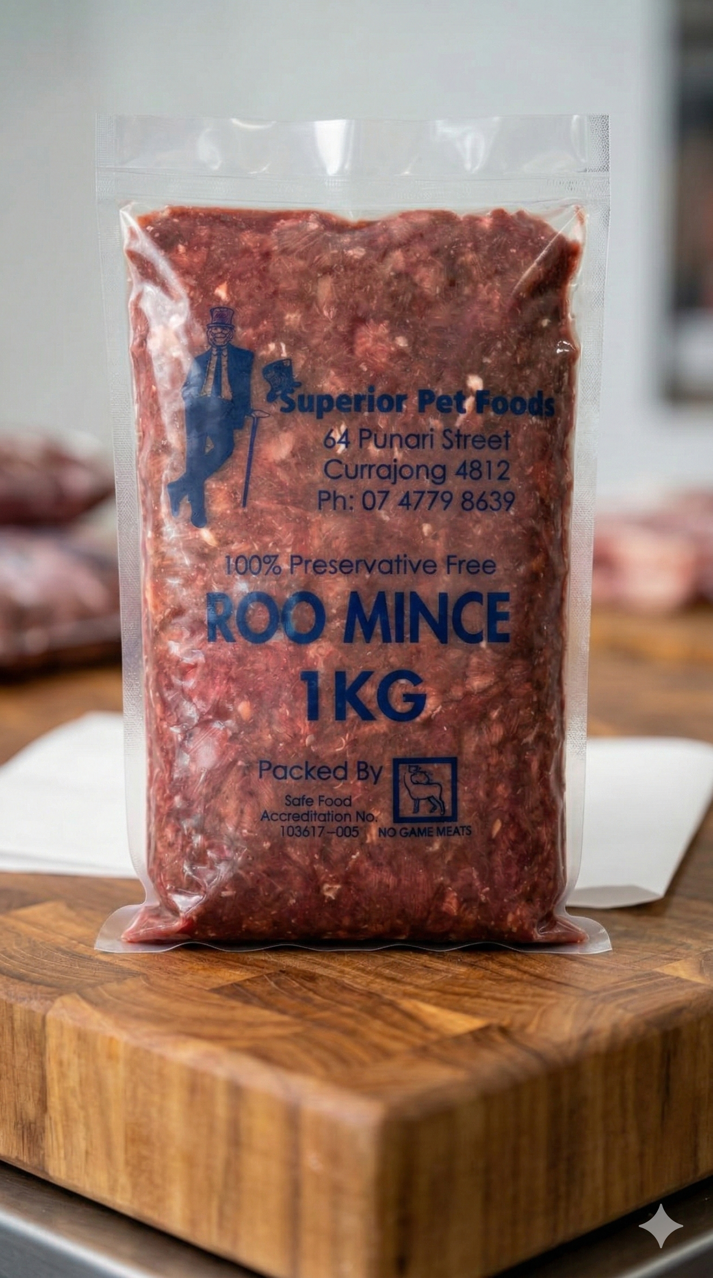 Roo Mince 1kg Dog Pet Food (Kangaroo)