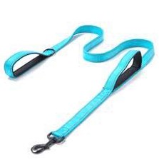 Dog Lead Dual Handle Black Green