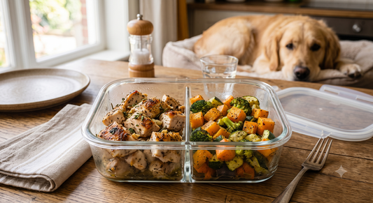 Roast chicken with Sweet Potatoes Carrots Broccoli 500g Freshly made (Dog Food)