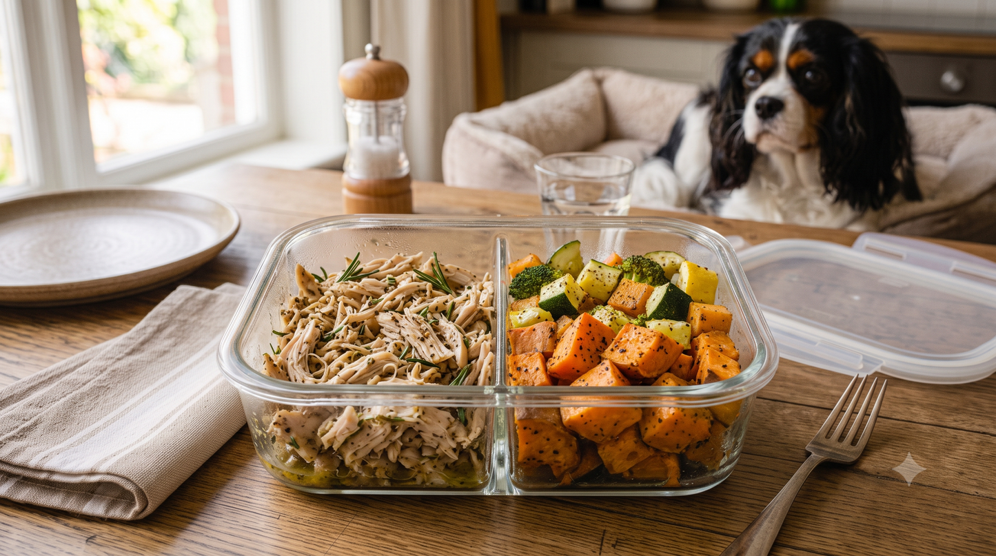 Roast chicken with Sweet Potatoes Carrots Broccoli 500g Freshly made (Dog Food)